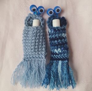 Yip Yip Blue Crochet Large Googly Eye Clip On Lip Balm Holders with Sierra Bees!